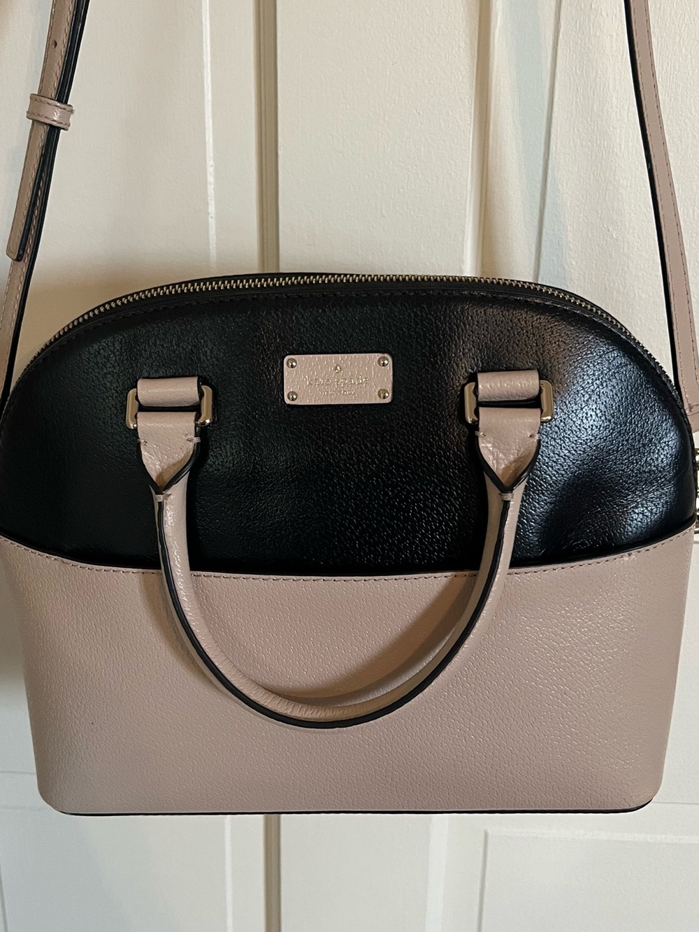 kate spade Two-Tone Black and Taupe Dome Satchel